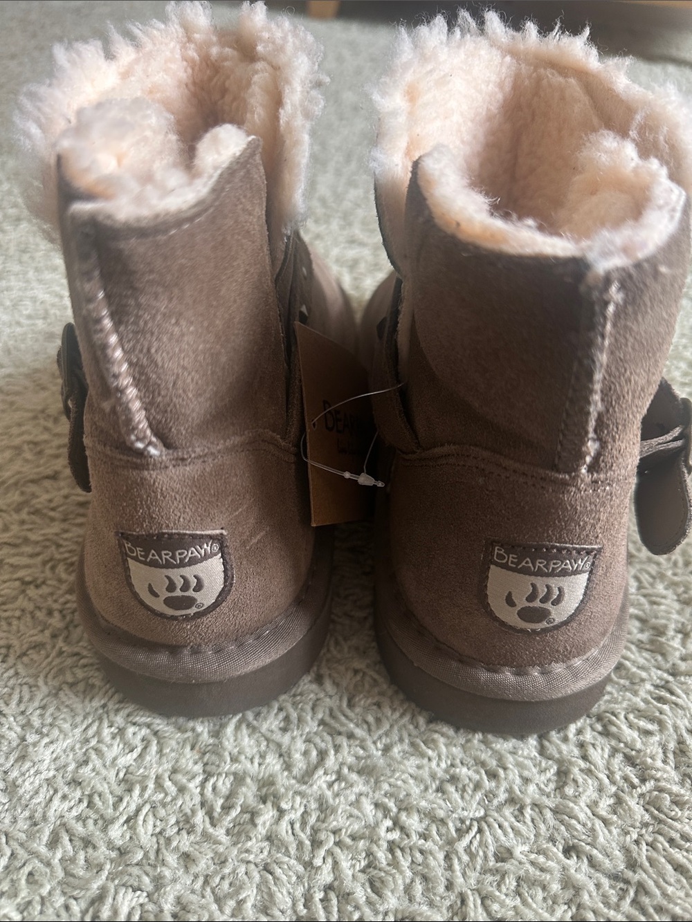 Bearpaw Cozy Brown Suede Shearling Boots Sz 8 NWT - Picture 4 of 5